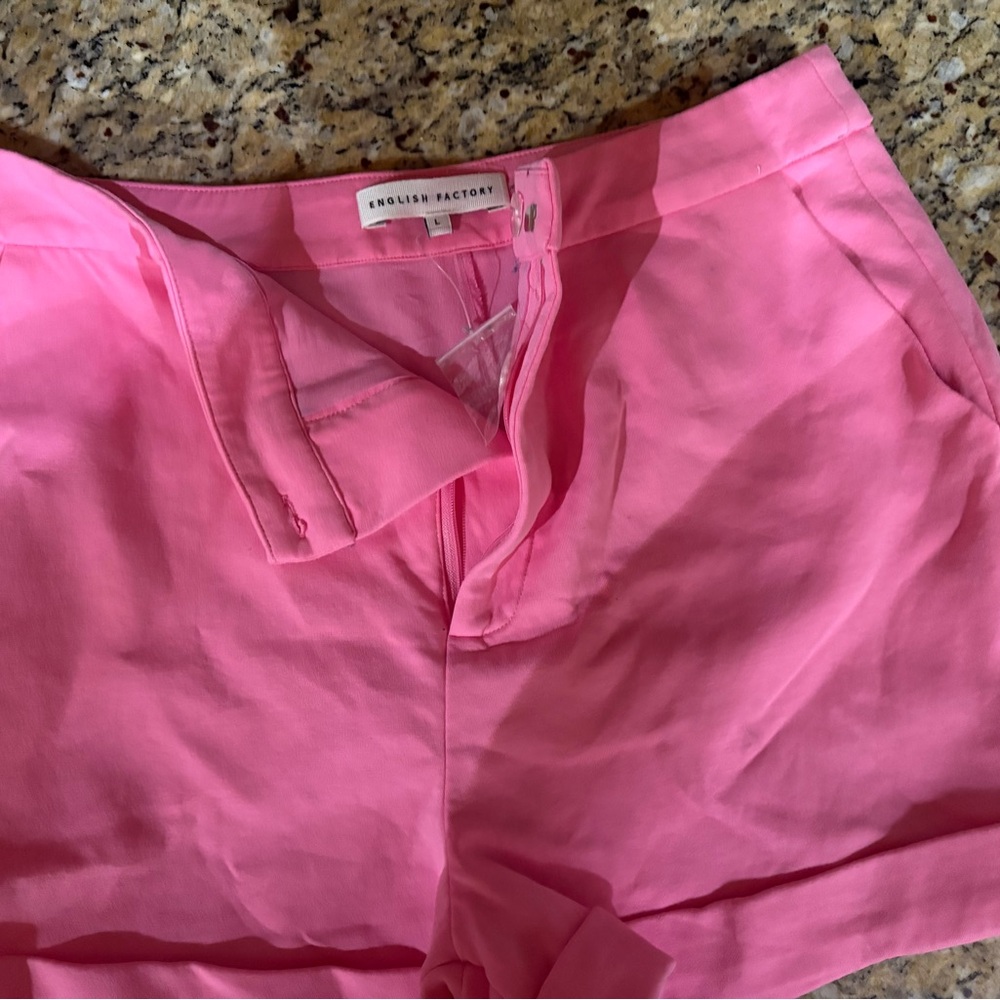 English Factory High Waist Pink Women's Shorts